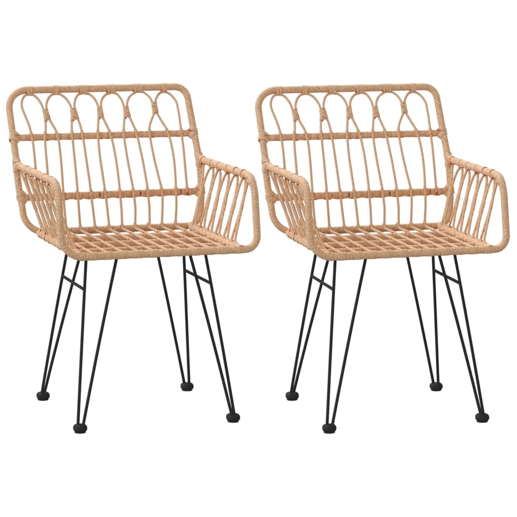 3 Piece Garden Dining Set Poly Rattan Brown