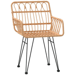 3 Piece Garden Dining Set Poly Rattan Brown