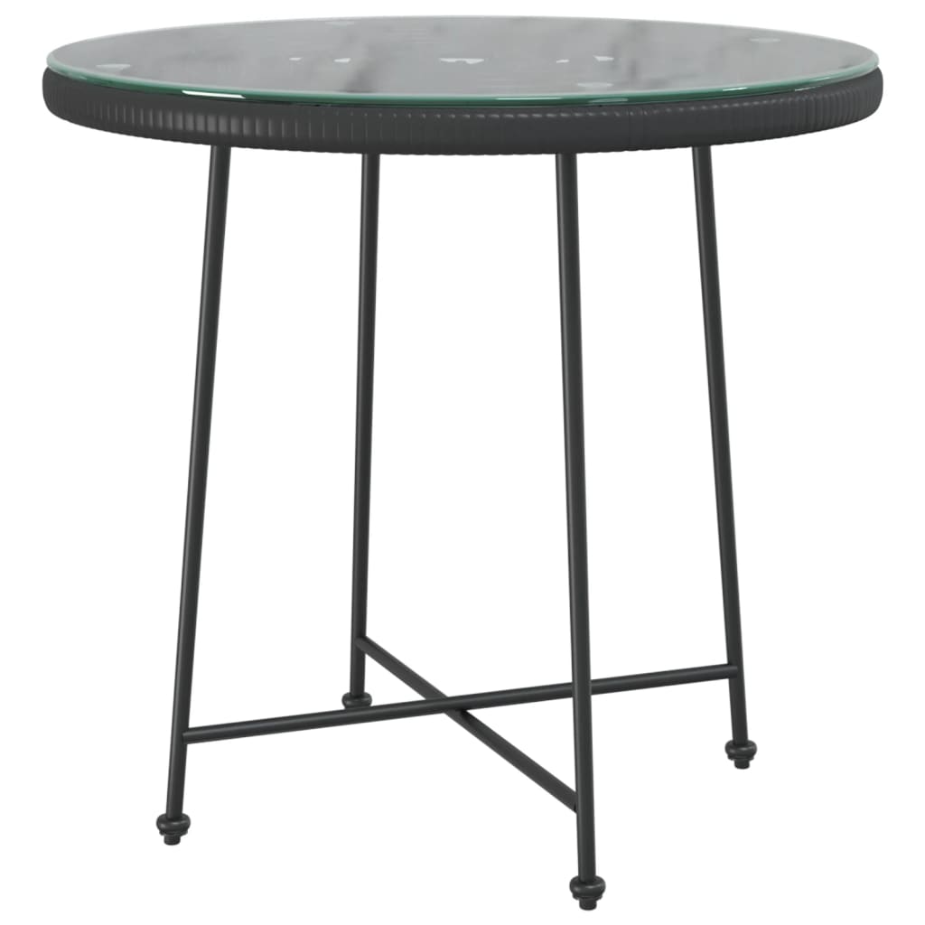 5 Piece Garden Dining Set Poly Rattan Black