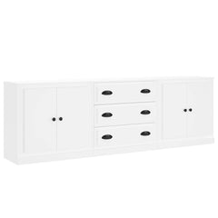 Sideboards 3 pcs Engineered Wood White