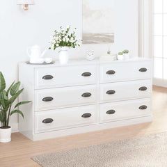 Sideboards 2 pcs Engineered Wood High gloss white