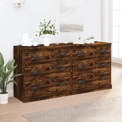 Sideboards 2 pcs Engineered Wood Smoked oak