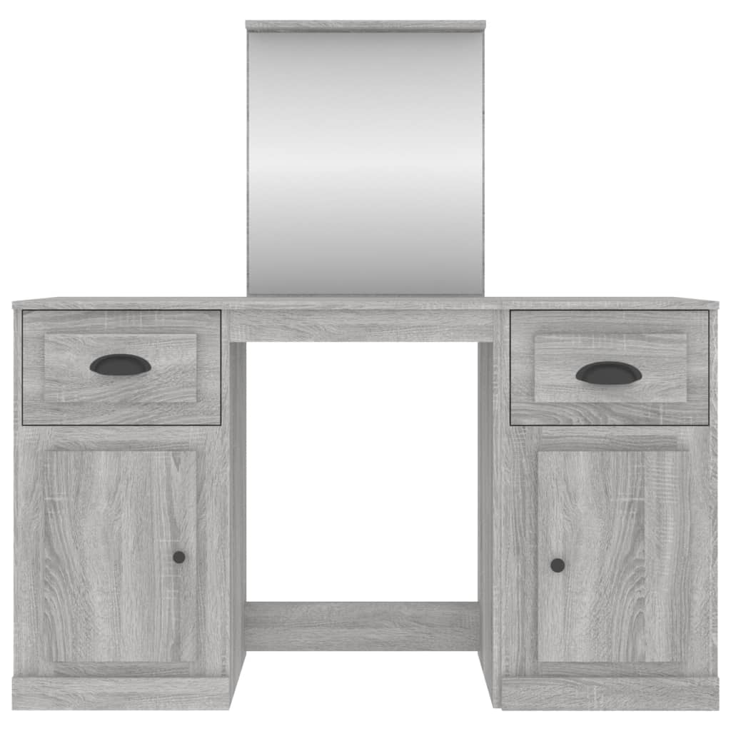 vidaXL Dressing Table with Mirror Grey Sonoma 130x50x132.5 cm 6