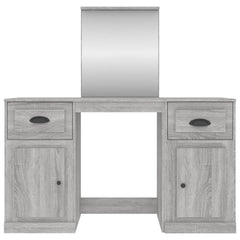 vidaXL Dressing Table with Mirror Grey Sonoma 130x50x132.5 cm 6