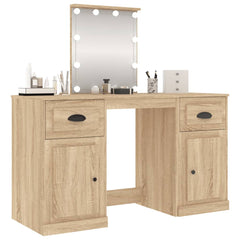 vidaXL Dressing Table with LED Sonoma Oak 130x50x132.5 cm 4