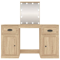 vidaXL Dressing Table with LED Sonoma Oak 130x50x132.5 cm 6