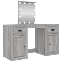 vidaXL Dressing Table | Grey Sonoma | Engineered wood, acrylic | 130x50x132.5 cm 2