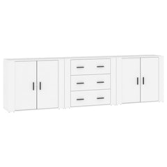 Sideboards 3 pcs Engineered Wood White