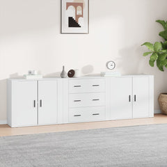Sideboards 3 pcs Engineered Wood White