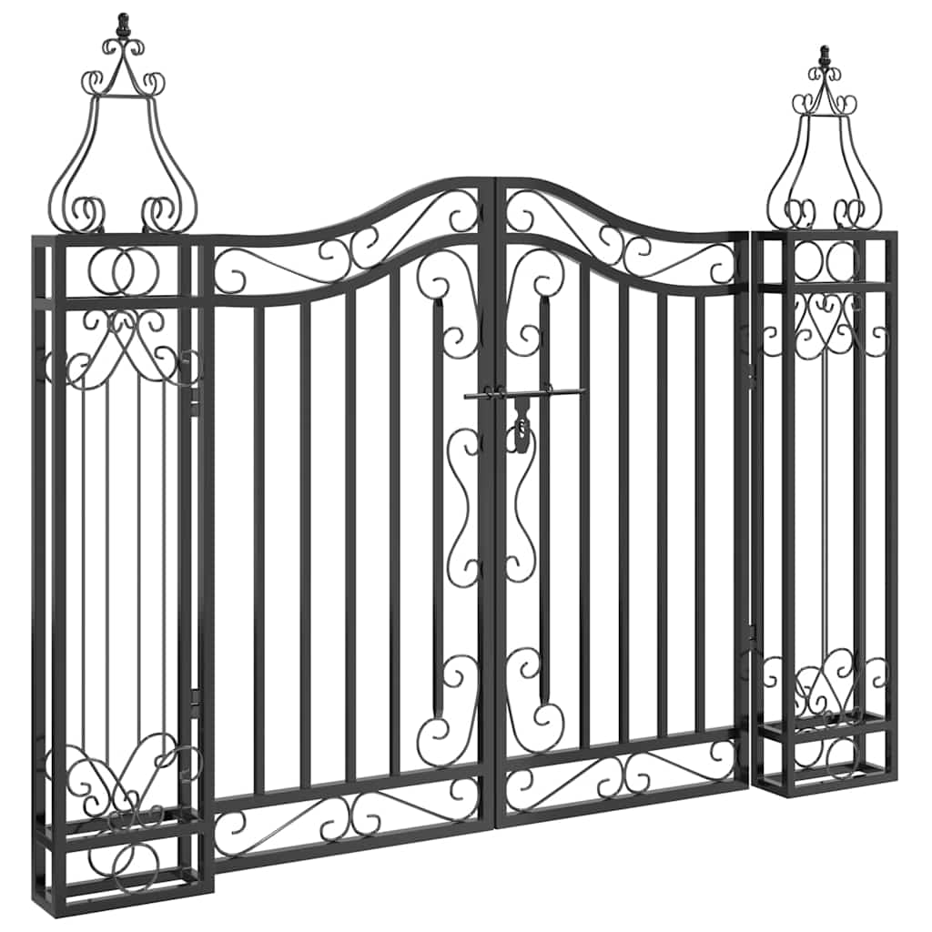 Garden Gate Black Wrought Iron 121 cm 100 cm 8 cm