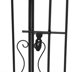 vidaXL Garden Gate Black 121x8x100 cm Wrought Iron 5