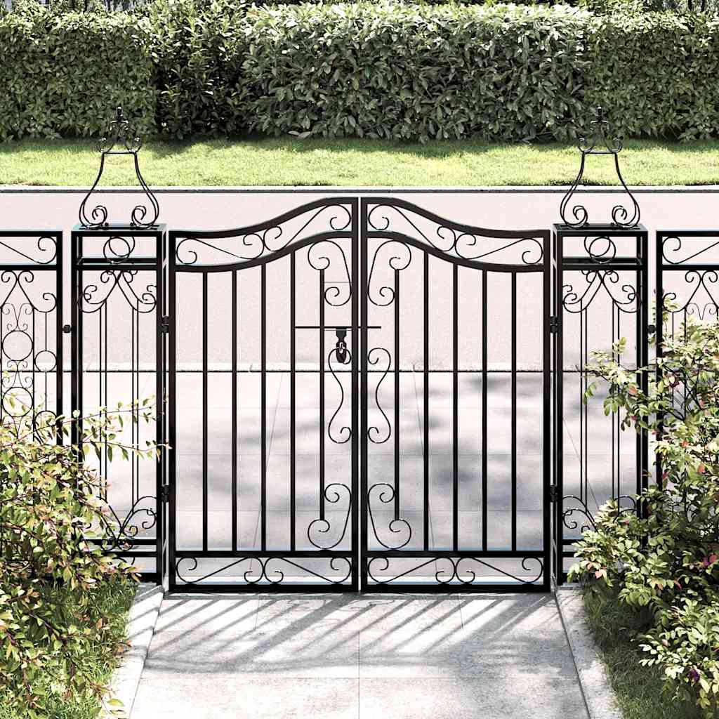 Garden Gate Black Wrought Iron 121 cm 100 cm 8 cm