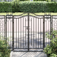Garden Gate Black Wrought Iron 121 cm 120 cm 8 cm