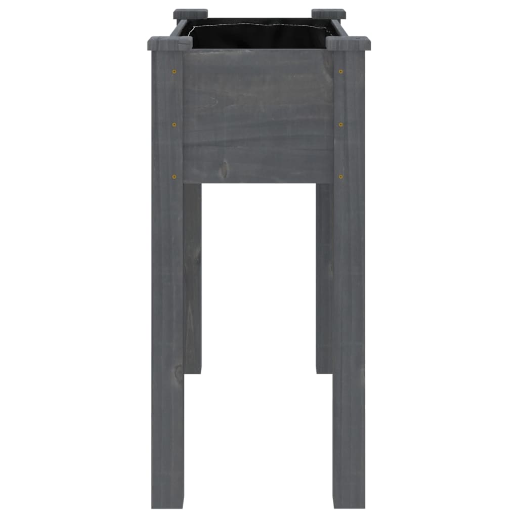 Planter with Liner Solid Wood Fir Height 76 cm Grey 71 cm 37 cm