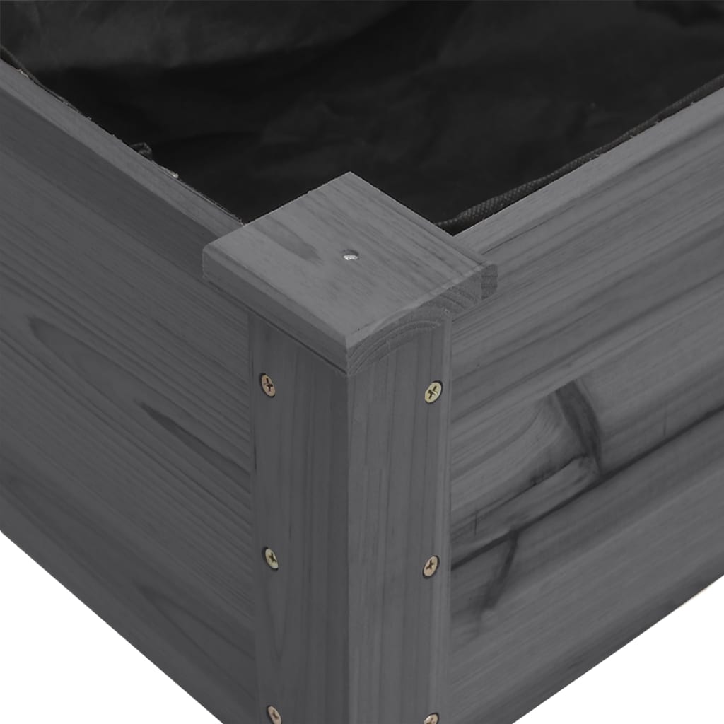 Planter with Liner Solid Wood Fir Height 76 cm Grey 71 cm 37 cm