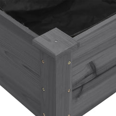 Planter with Liner Solid Wood Fir Height 76 cm Grey 71 cm 37 cm