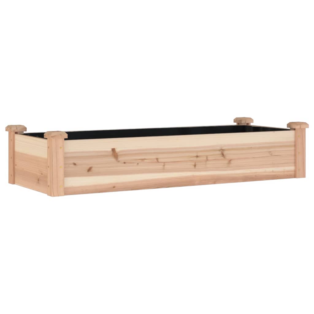 vidaXL Garden Raised Bed with Liner 120x45x25 cm Solid Wood Fir 2