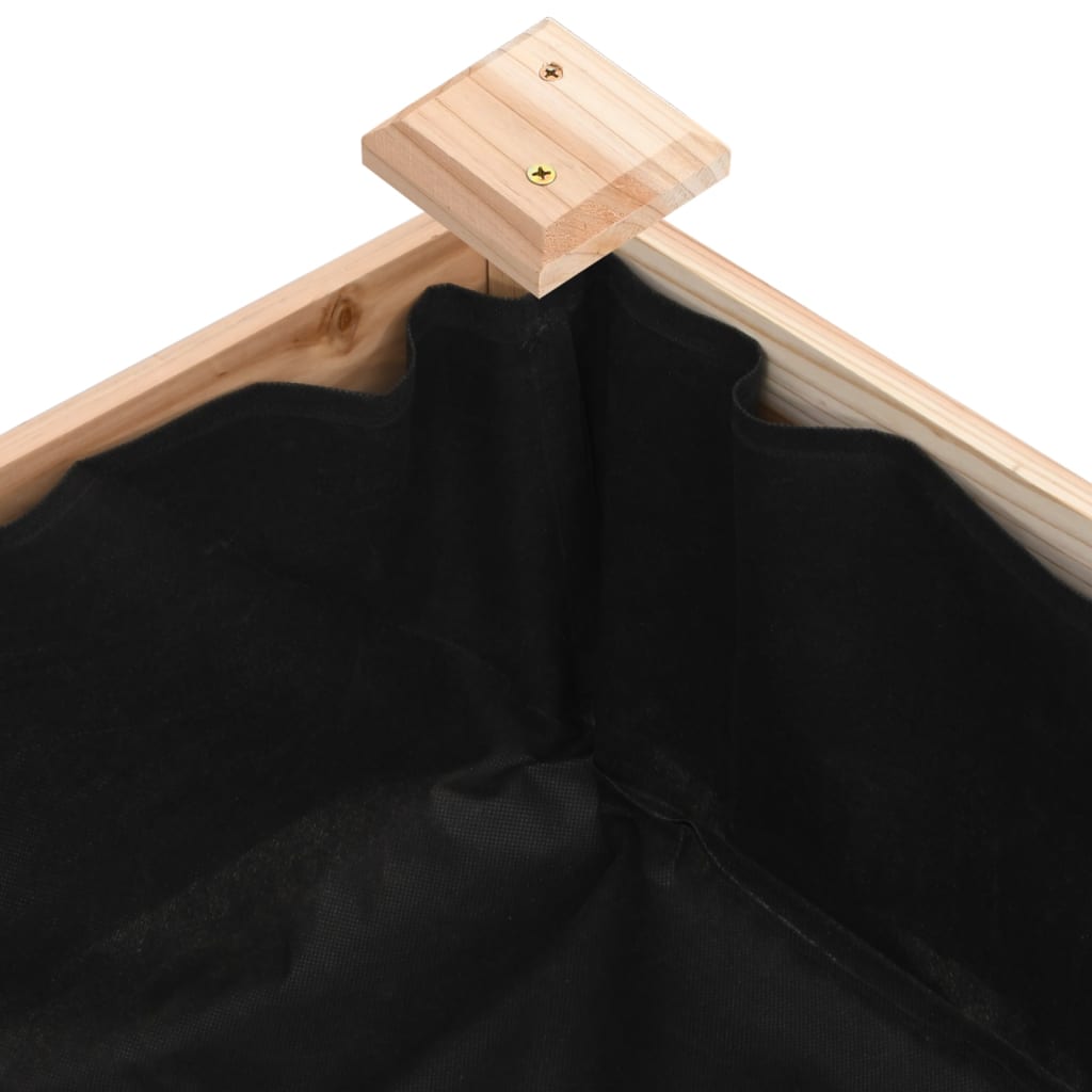 vidaXL Garden Raised Bed with Liner 120x45x25 cm Solid Wood Fir 6