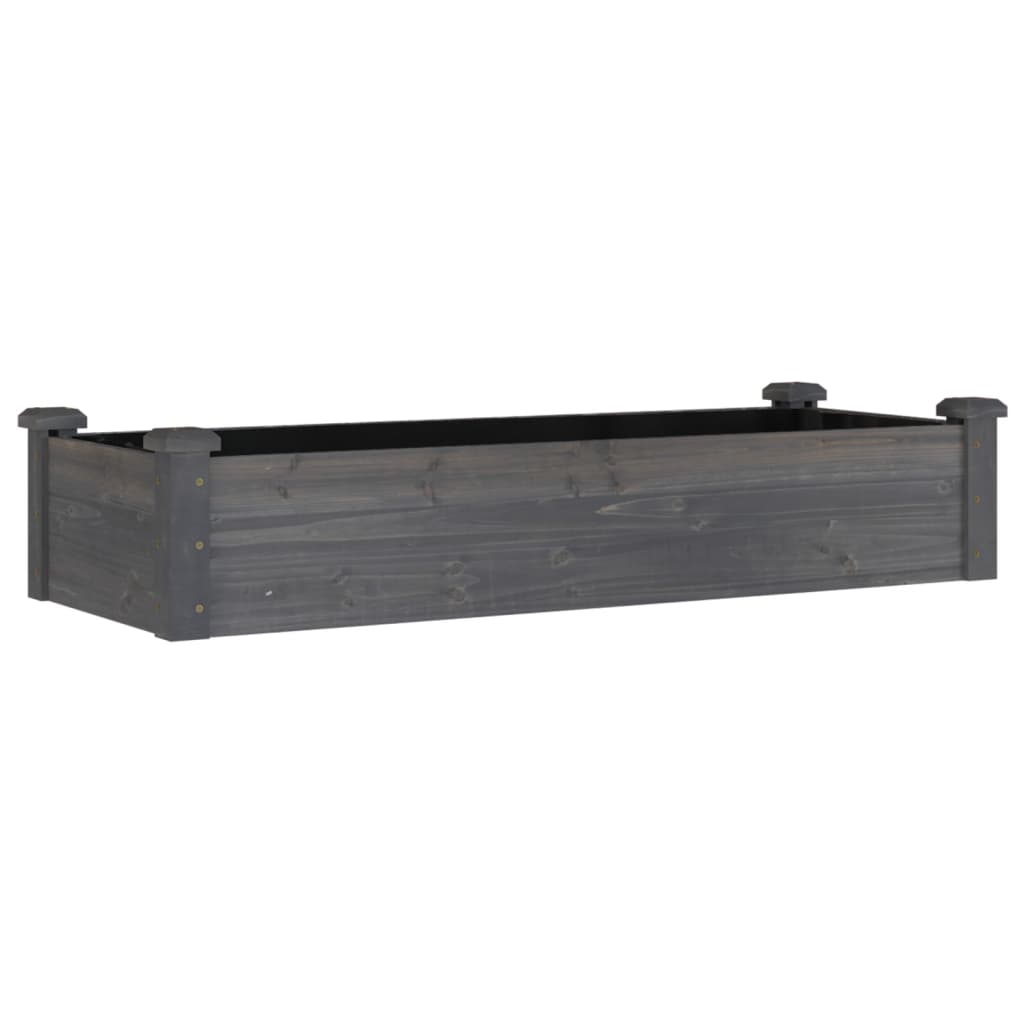 vidaXL Garden Raised Bed with Liner Grey 120x45x25 cm Solid Wood Fir 2
