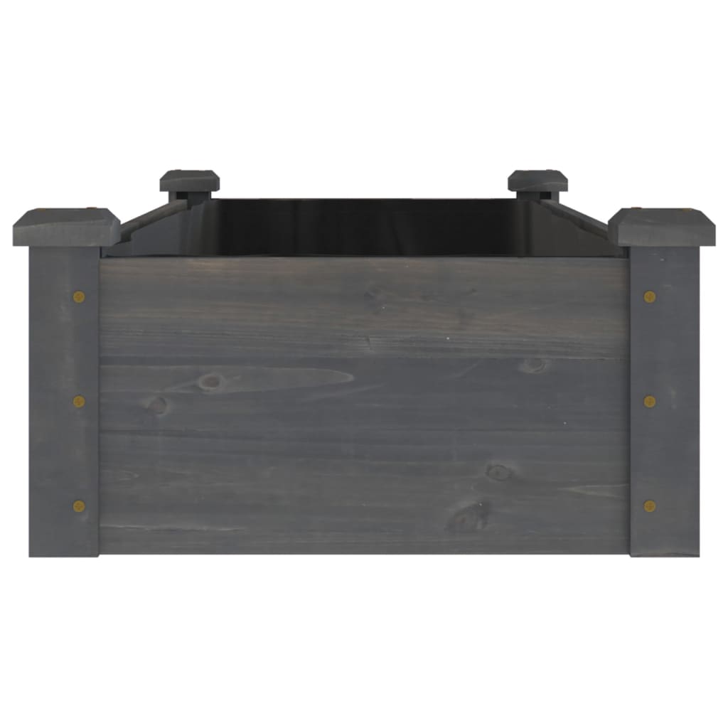 vidaXL Garden Raised Bed with Liner Grey 120x45x25 cm Solid Wood Fir 5