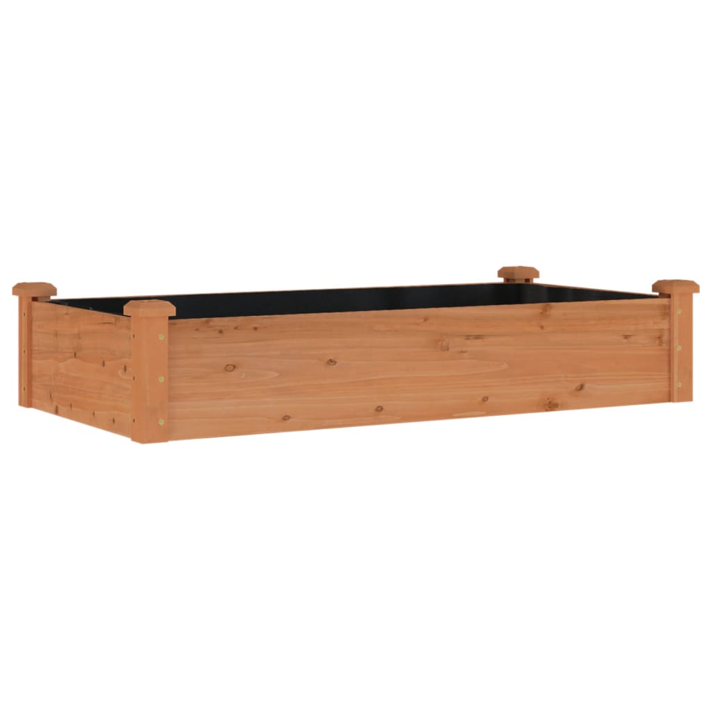vidaXL Garden Raised Bed with Liner Brown 120x60x25 cm Solid Wood Fir 2