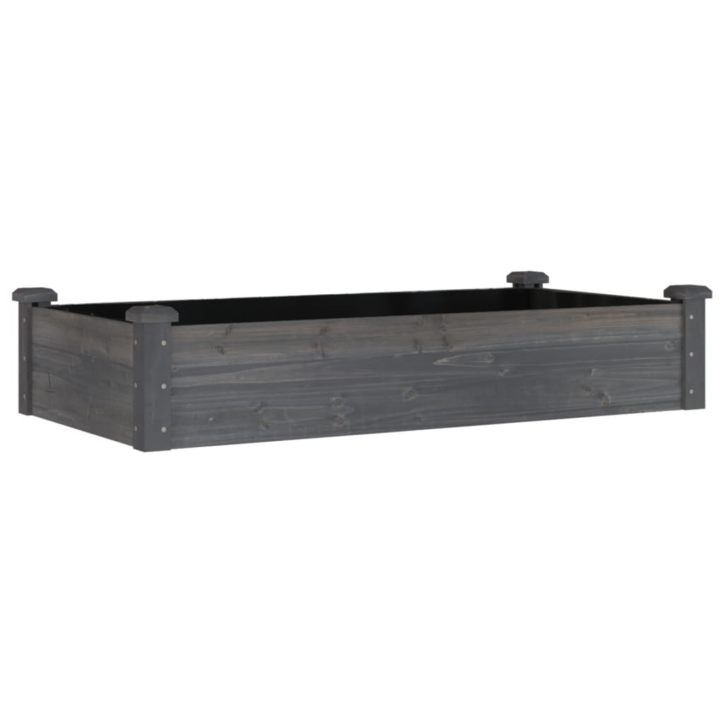 vidaXL Garden Raised Bed with Liner Grey 120x60x25 cm Solid Wood Fir 2
