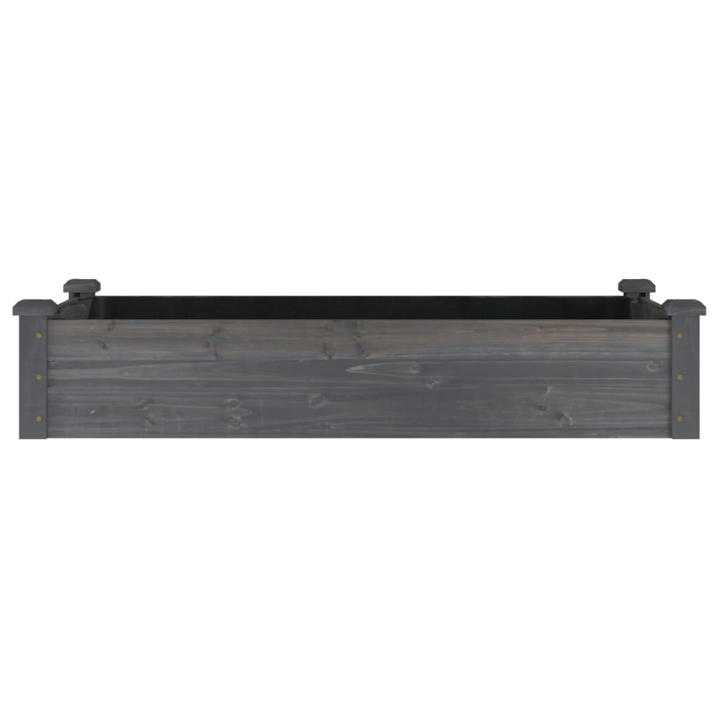 vidaXL Garden Raised Bed with Liner Grey 120x60x25 cm Solid Wood Fir 4