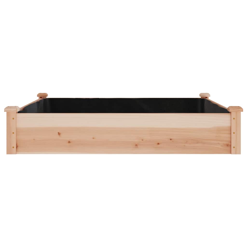 vidaXL Garden Raised Bed with Liner 120x120x25 cm Solid Wood Fir 5