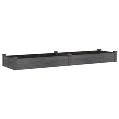 vidaXL Garden Raised Bed with Liner Grey 240x60x25 cm Solid Wood Fir 2