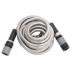 vidaXL Garden Hose with Spray Nozzle Silver 0.6" 22.5 m Stainless Steel 3