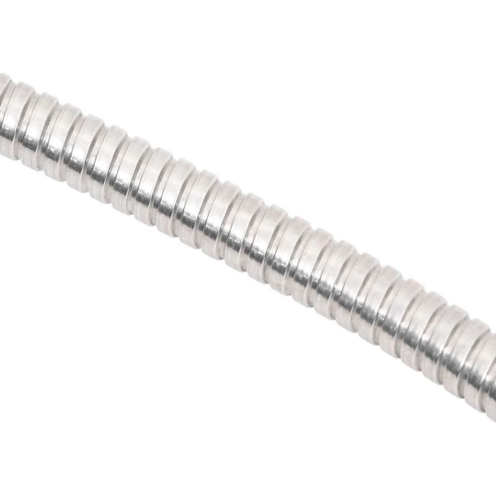 vidaXL Garden Hose with Spray Nozzle Silver 0.6" 22.5 m Stainless Steel 4