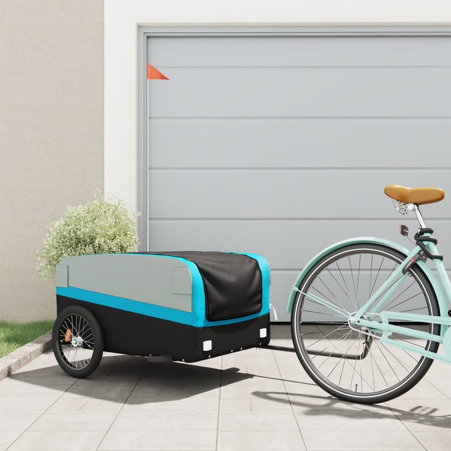 Bike Trailer Black and 45 kg Iron Width 137 cm Blue