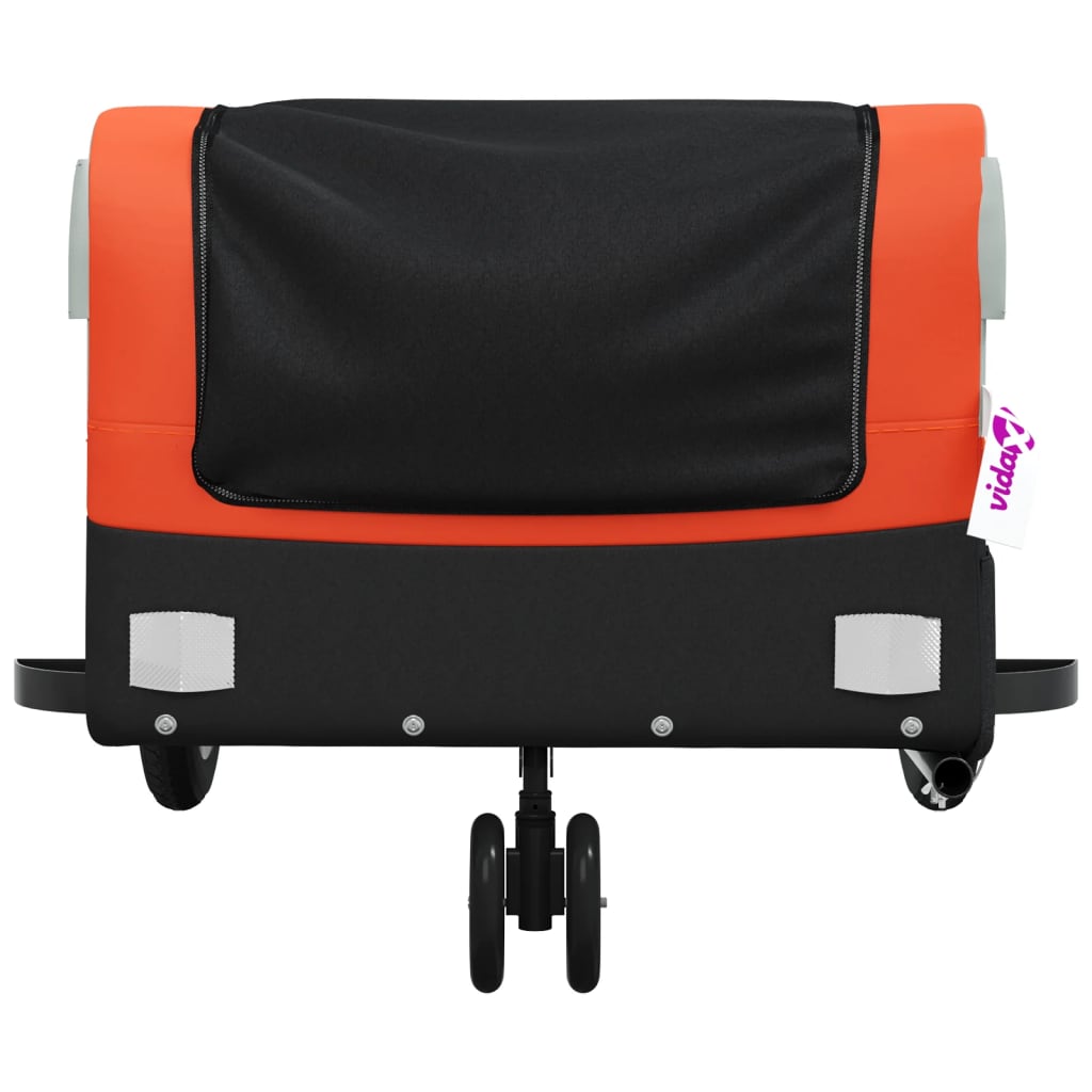 vidaXL Bike Trailer Black and Orange 30 kg Iron 6