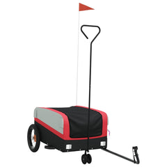 vidaXL Bike Trailer Black and Red 30 kg Iron 2