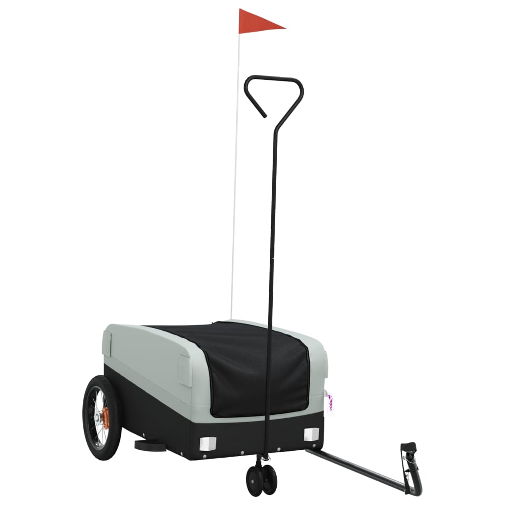 vidaXL Bike Trailer Black and Grey 30 kg Iron 2
