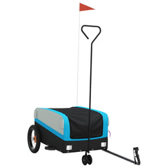 vidaXL Bike Trailer Black and Blue 30 kg Iron 2