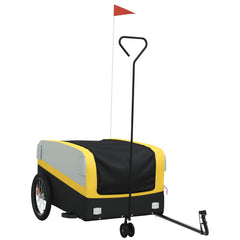 vidaXL Bike Trailer Black and Yellow 45 kg Iron 2