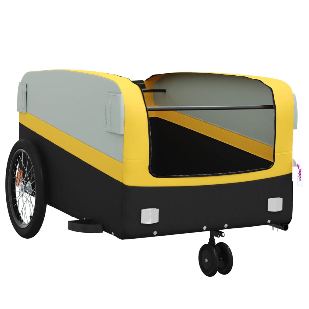 vidaXL Bike Trailer Black and Yellow 45 kg Iron 5