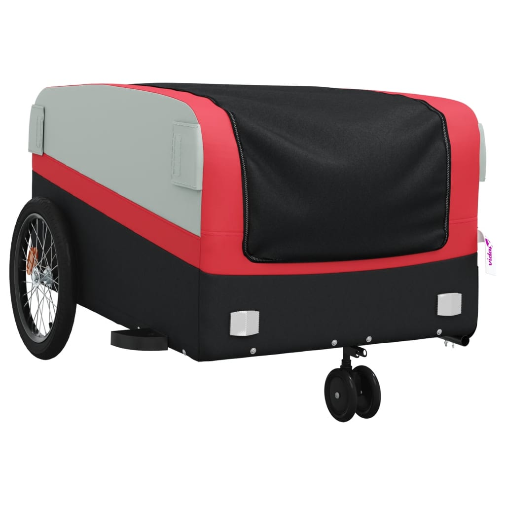 Bike Trailer Black and 45 kg Iron Width 138 cm Red