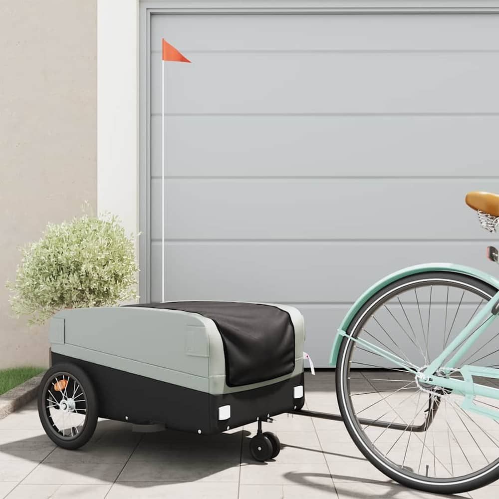 Bike Trailer Black and 45 kg Iron Width 138 cm Grey