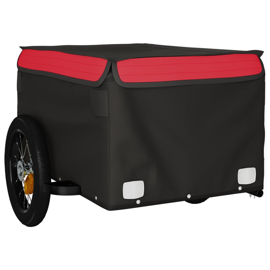vidaXL Bike Trailer Black and Red 30 kg Iron 4