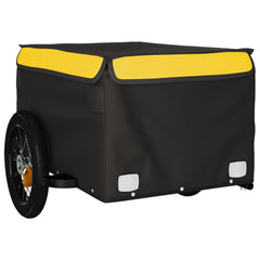 vidaXL Bike Trailer Black and Yellow 30 kg Iron 4