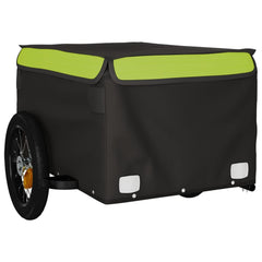 vidaXL Bike Trailer Black and Green 30 kg Iron 4