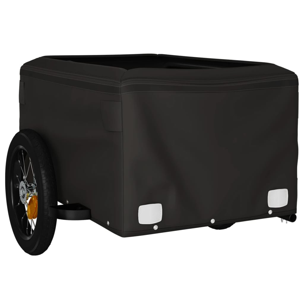 vidaXL Bike Trailer Black and Green 30 kg Iron 5