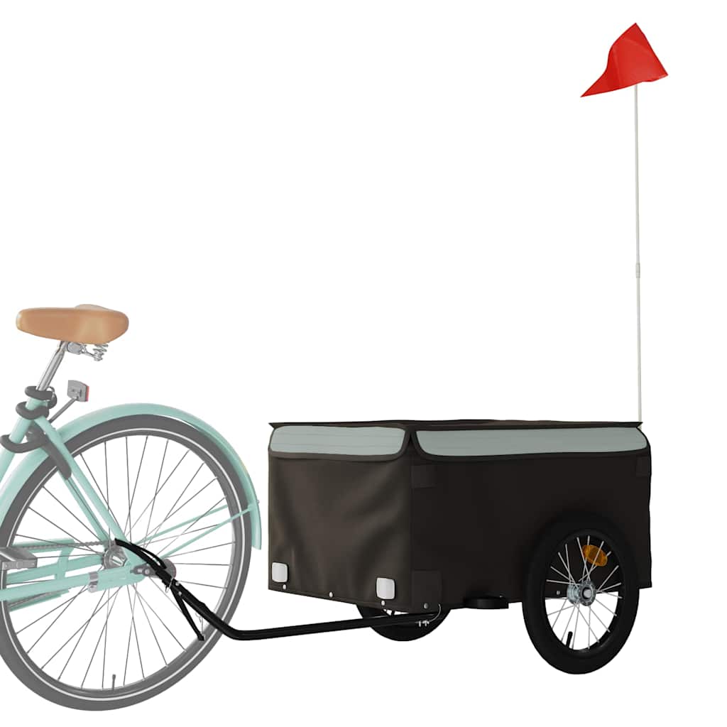 vidaXL Bike Trailer Black and Grey 45 kg Iron 3