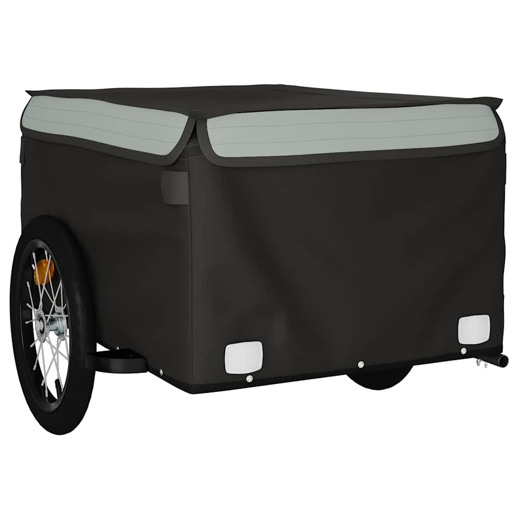 Bike Trailer Black and 45 kg Iron Height 52 cm Grey 124 cm 62.5 cm