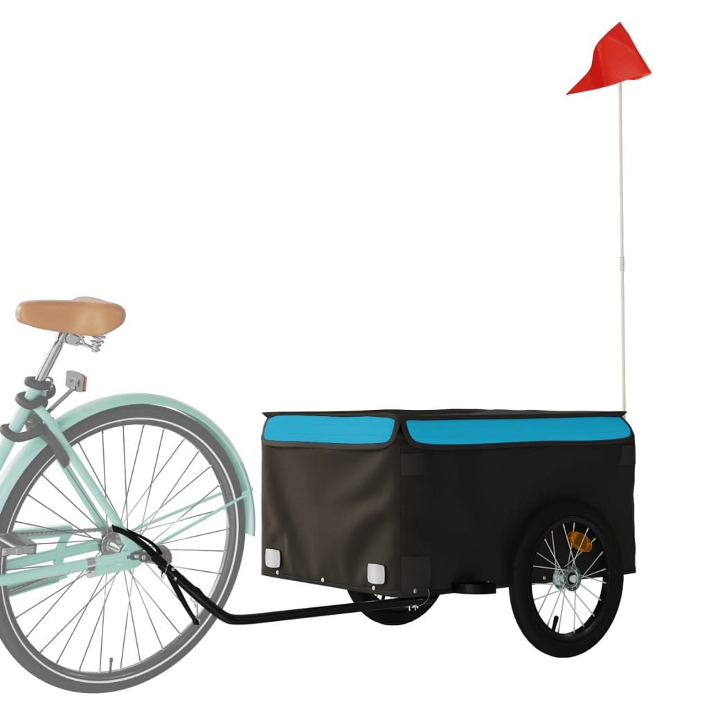 vidaXL Bike Trailer Black and Blue 45 kg Iron 3