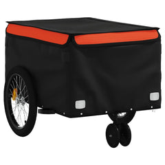 vidaXL Bike Trailer Black and Orange 30 kg Iron 4
