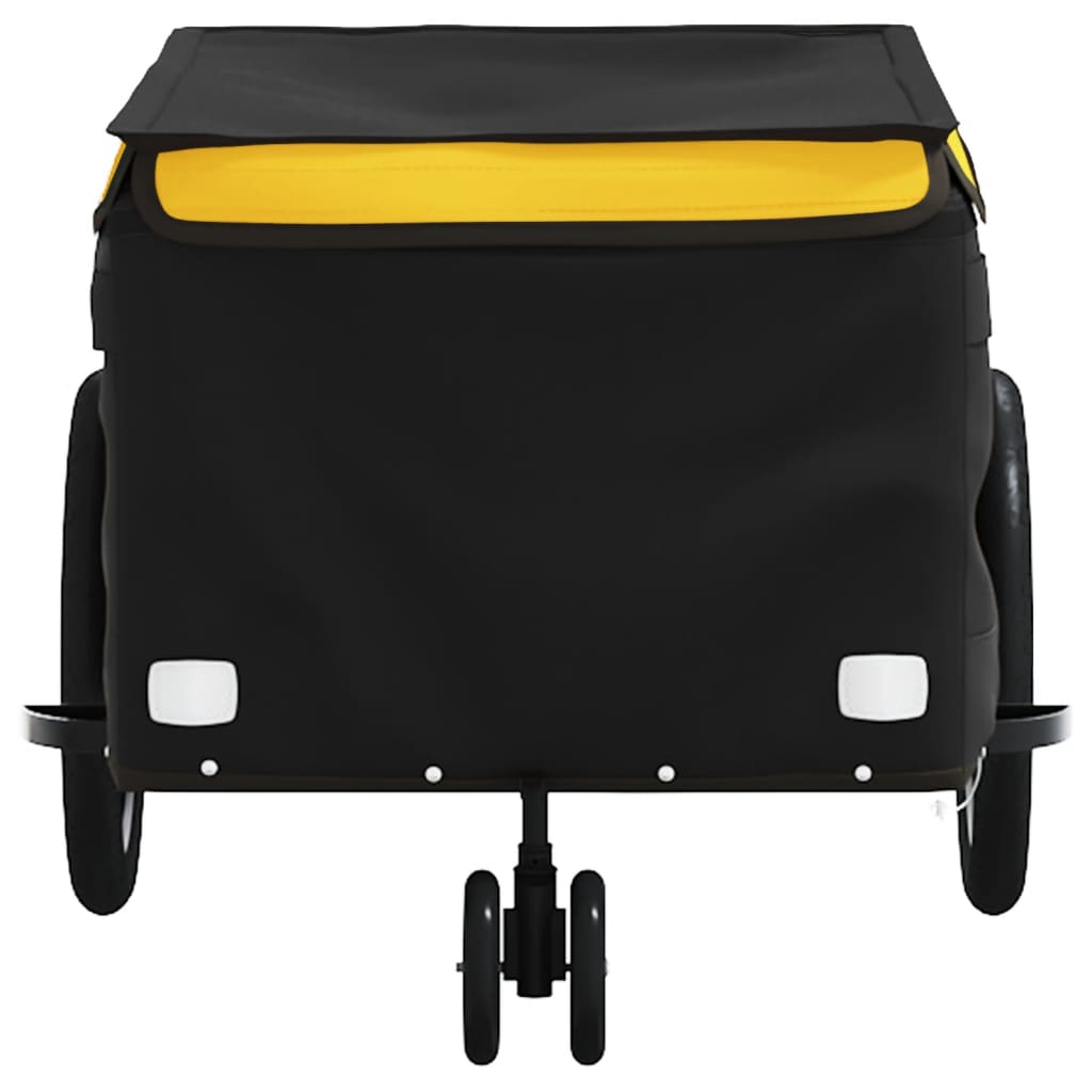 vidaXL Bike Trailer Black and Yellow 30 kg Iron 6