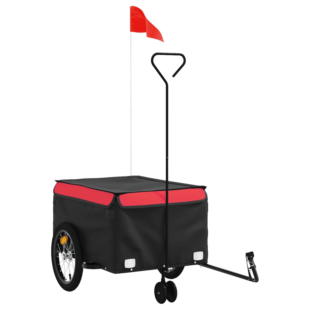 vidaXL Bike Trailer Black and Red 45 kg Iron 2